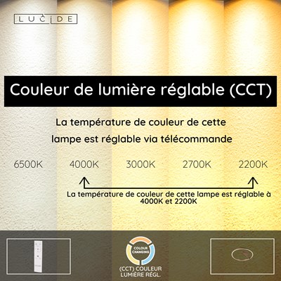 Lucide APPLAUSE - Plafonnier - Ø 60 cm - LED Dim. - CCT - 1x40W 2200K/4000K - Café | Premium